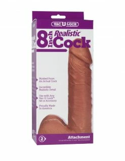 Vac-U-Lock 8 Inch Realistic Dildo Strap-On Dildos