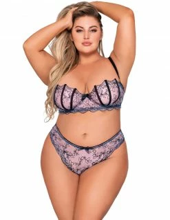 Dreamgirl Embroidered Shell Cup Set Lingerie