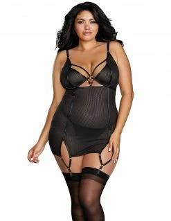 Lingerie Dreamgirl Gartered Fishnet Chemise