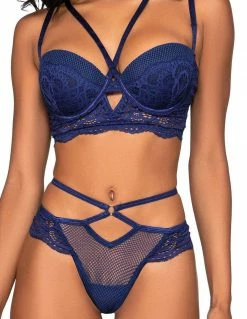 Lingerie Dreamgirl Fishnet Lace Bra & Thong