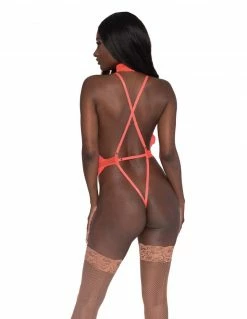 Dreamgirl Scalloped Lace Gartered Teddy Lingerie