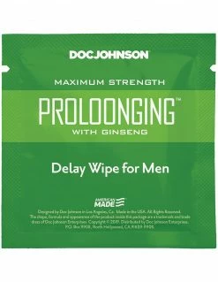 Doc Johnson Prolonging Delay Wipes With Ginseng 10pk Enhancers & Lubes