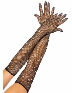Leg Avenue Rhinestone Fishnet Opera Length Gloves 5 Leg Avenue Rhinestone Fishnet Opera Length Gloves