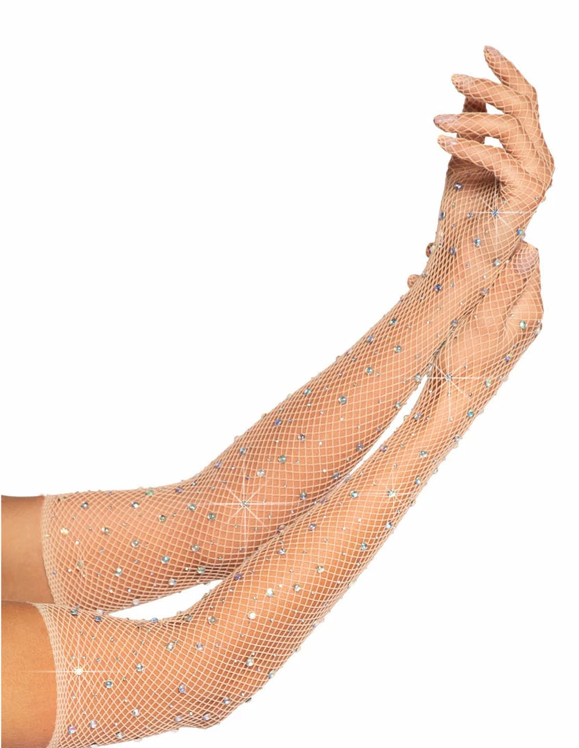 Leg Avenue Rhinestone Fishnet Opera Length Gloves 1 Leg Avenue Rhinestone Fishnet Opera Length Gloves