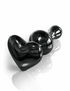 Icicles No 74 Black Glass Beaded Heart Plug