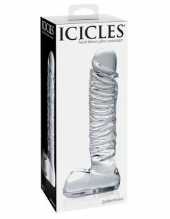 Icicles No 63 Glass Spiral Textured Dildo Dildos