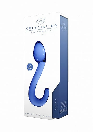Blue Chrystalino Champ Wand Glass Dildos 3 Blue Chrystalino Champ Wand Glass Dildos