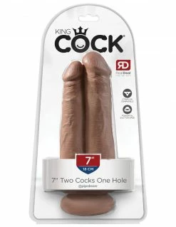 Dildos King Cock 7 Inch Two Cocks One Hole Dildo