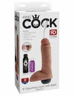 Dildos King Cock 8 Inch Squirting Cock With Balls
