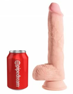 Dildos King Cock Plus 10" 3D Fat Cock W/ Balls