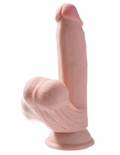 King Cock Plus 7" 3D Cock With Swinging Balls Dildos