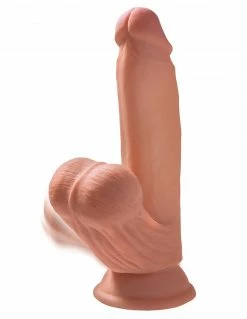 King Cock Plus 7" 3D Cock With Swinging Balls Dildos