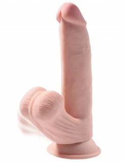 King Cock Plus 8" 3D Cock With Swinging Balls Dildos