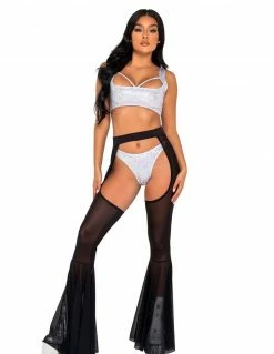 Roma Mesh Bell Bottom Chaps Summer Lingerie