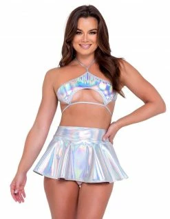 Roma Holographic Keyhole Tie-Top Lingerie