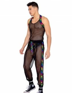 Roma Men's Pride Fishnet LOVE Joggers Men's Apparel