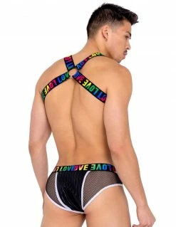 Roma Men's Pride Fishnet LOVE Briefs Men's Underwear