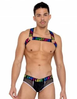 Roma Men's Pride Fishnet LOVE Briefs Men's Underwear