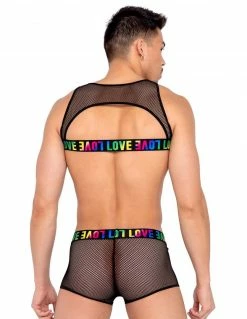 Roma Men's Pride Fishnet LOVE Trunks Men's Underwear