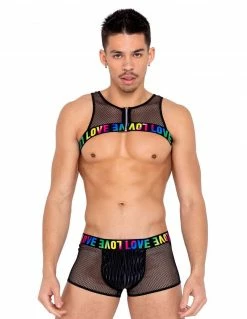 Roma Men's Pride Fishnet LOVE Trunks Men's Underwear