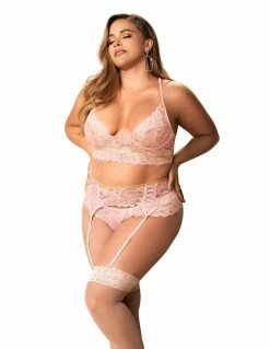 Mapale 3pc Shimmer Lace Set Lingerie