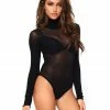 Leg Avenue Opaque High Neck Long Sleeved Bodysuit Lingerie