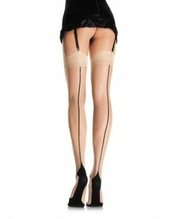 Lingerie Leg Avenue Sheer Cuban Heel Backseam Thigh High Stockings