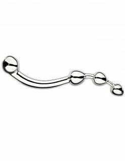 Anal Njoy Fun Beaded Double Ended Stainless Steel Dildo With Beads