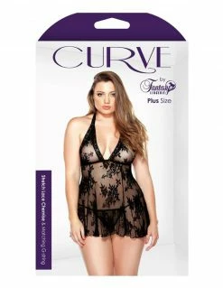 Fantasy Lingerie Stretch Floral Lace Babydoll