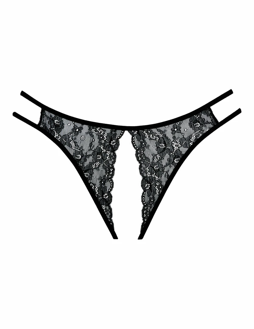Allure Lingerie 2 Strap Lace And Sheer Crotchless Panty 3 Allure Lingerie 2 Strap Lace And Sheer Crotchless Panty