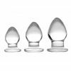 Prisms Erotic Glass Triplets 3 Piece Glass Anal Plug Kit