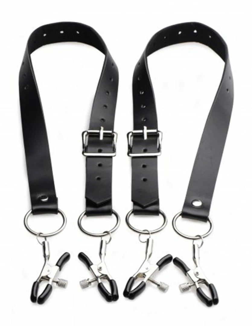 Master Series Labia Spreader Straps With Clamps Bondage 1 Master Series Labia Spreader Straps With Clamps Bondage