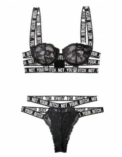 Vibes Not Your Bitch Strappy Lace 2 Piece Set