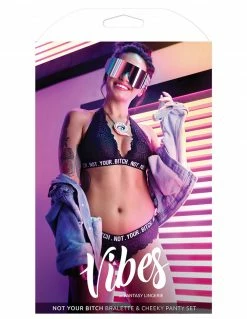 Vibes Not Your Bitch Bralette And Panty Set Lingerie
