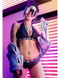 Vibes Not Your Bitch Bralette And Panty Set Lingerie