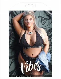 Vibes Not Your Bitch Bralette And Panty Set Lingerie