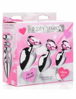 Booty Sparks Pink Heart Plug Set Anal