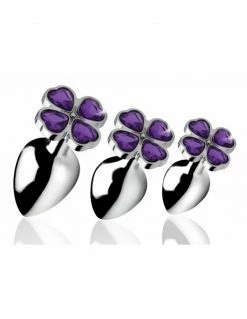 Booty Sparks Violet Flower Gem Anal Plug Set