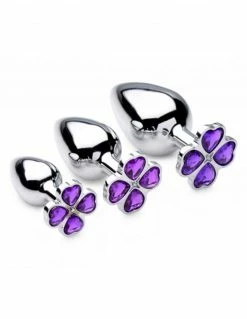 Booty Sparks Violet Flower Gem Anal Plug Set