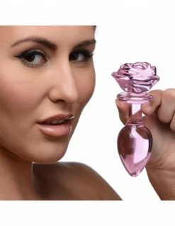 Booty Sparks Pink Rose Glass Plug