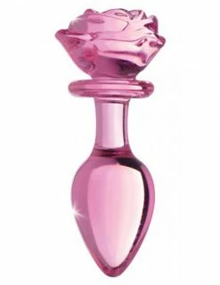 Booty Sparks Pink Rose Glass Plug
