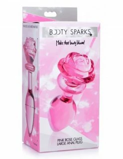 Booty Sparks Pink Rose Glass Plug