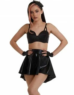 Bettie Page Latex Flippy Skirt