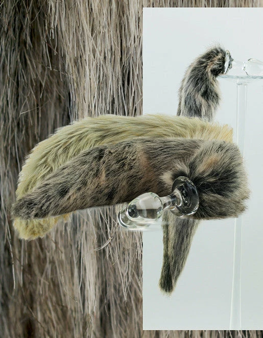 Crystal Delights Grey Wolf Glass Faux Tail Anal Plug 2 Crystal Delights Grey Wolf Glass Faux Tail Anal Plug