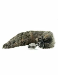 Crystal Delights Grey Wolf Glass Faux Tail Anal Plug