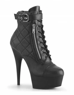 Pleaser Delight 600-05 Platform Lace-Up Ankle Boot Heels