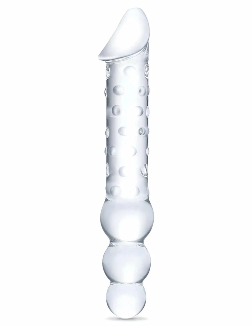 Glas 12" Double Ended Dildo With Beads 1 Glas 12" Double Ended Dildo With Beads