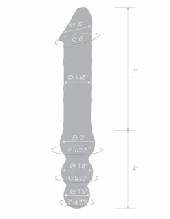 Glas 12" Double Ended Dildo With Beads 9 Glas 12