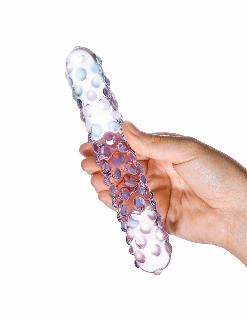 Dildos Glas 7" Purple Rose Nubby Dildo 2 Dildos Glas 7" Purple Rose Nubby Dildo