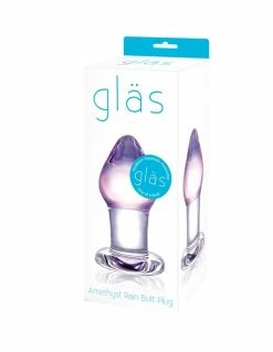 Glas Amethyst Rain Glass Butt Plug Anal